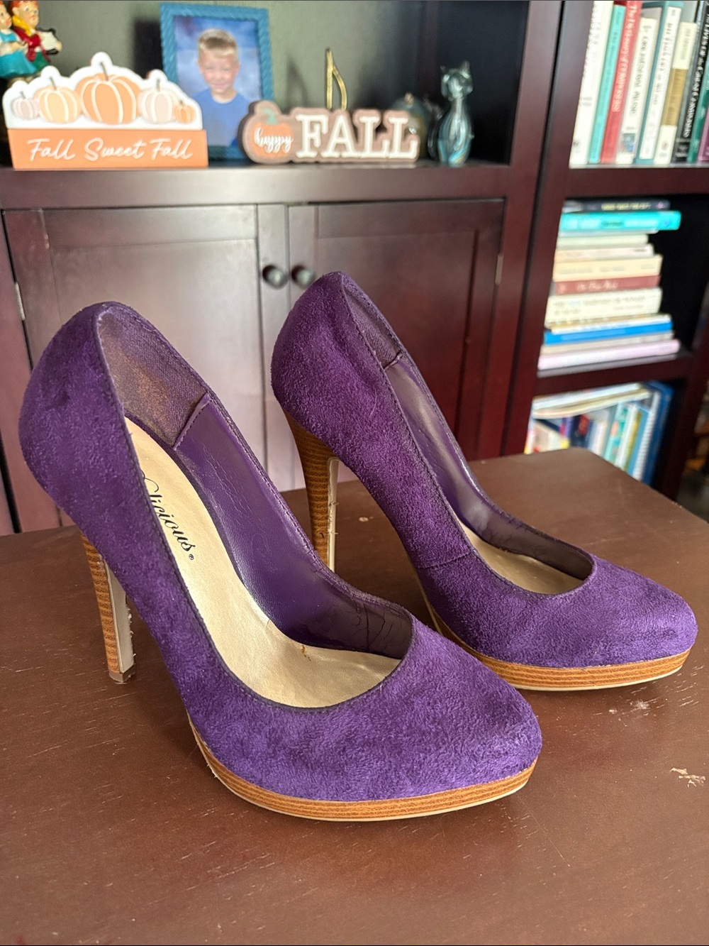 Delicious Purple Suede Heeled Pumps